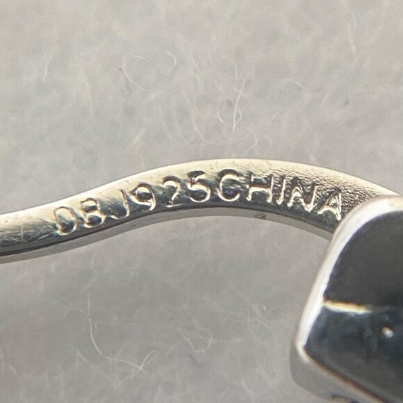 Sterling Silver 925 DBJ Bamboo Style Single Diamond Hoop Earrings MISSING STONE - Picture 9 of 16